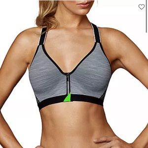 Maidenform Motion Control Secure Front Zip Zipper Sports Bra 34B